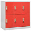 vidaXL Lockerkast 90x45x92,5 cm staal lichtgrijs en rood