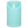 Anna's Collection Led kaars - aqua blauw - H12,5 x D7,5 cm - wax - LED kaarsen