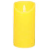 1x Gele LED kaarsen / stompkaarsen met bewegende vlam 15 cm - LED kaarsen