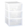 Ladenkast/bureau organizer wit stapelbaar A4 met 3x lades L25 x B36 x H27 cm - Ladeblok
