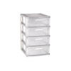 Ladeblok/bureau organizer met 4x lades grijs/transparant L40 x B39 x H65 cm - Ladeblok