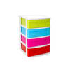 Ladeblok/bureau organizer met 4x lades multi-color/wit L40 x B39 x H65 cm - Ladeblok