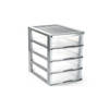 Ladeblok/bureau organizer met 4 lades grijs/transparant L 35,5 x B 27 x H 35 cm - Ladeblok