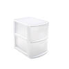 Witte/transparante ladeblok/bureau organizers met 2 lades 39 x 29 x 40 cm - Ladeblok