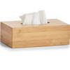 1x Tissue dozen/boxen van bamboe hout 27,5 x 16 cm - Tissuehouders