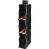 Storage Solutions Hangende kast organizer - zwart - met 6 vakken - 15 x 30 x 84 cm - Opbergmanden