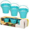 Citronella kaarsen - in zink potje - set 6x - blauw - 5 branduren - geurkaarsen