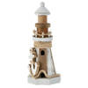 Vuurtoren beeldje - met LED lampjes - 25 cm - maritieme decoratie - Beeldjes