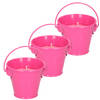 Citronella kaarsen - in zink potje - set 3x - roze - 5 branduren - geurkaarsen