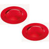 Set van 4x stuks ronde diner onderborden rood van kunststof 33 cm - Onderborden