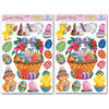 2x stuks stickervellen met 8 Pasen stickers 30 x 43 cm - Stickers