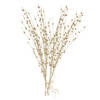 2x stuks glitter tak goud 76 cm decoratie kunstbloemen/kunsttakken met warm witte LED lichtjes - Kunstbloemen