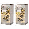 2x stuks lED kerstverlichting extra warm wit 3 meter 40 lampjes - Kerstverlichting kerstboom