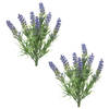 2x stuks lavandula/lavendel kunstplant 34 cm bosje - Kunstplanten