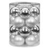 Christmas Goods Kerstballen set - 20x st - glas - zilver - 6 cm - Kerstbal