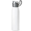 Aluminium waterfles/drinkfles met dop - wit - 650 ml - Sportfles - Drinkflessen