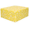 1x Rollen Inpakpapier/cadeaupapier geel met witte bloemen en vlinders 200 x 70 cm - Cadeaupapier