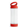 Glazen waterfles/drinkfles met rode kunststof schroefdop en smartphone houder 390 ml - Drinkflessen