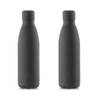 2x Stuks Rvs waterfles/drinkfles zwart met schroefdop 790 ml - Drinkflessen