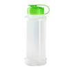 Kunststof waterfles 1100 ml transparant met dop groen - Drinkflessen