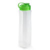 Kunststof waterfles 1000 ml transparant met dop groen - Drinkflessen