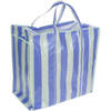 Wastas/boodschappentas/opbergtas wit/blauw 55 x 55 x 30 cm - Shoppers