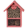 Roze insectenhotel huisje 20 cm - Insectenhotel