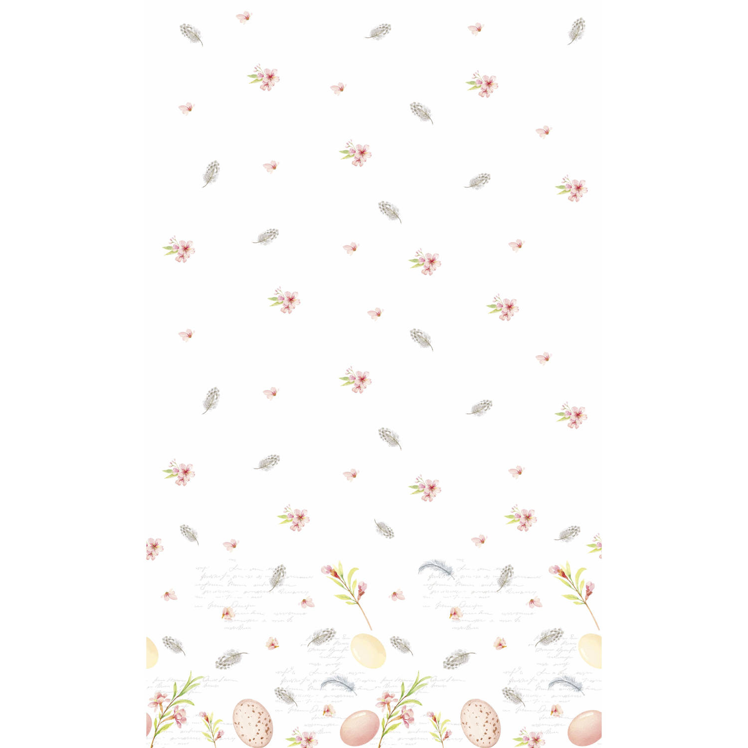 Pasen Tafelkleed/tafellaken Paaseieren Wit/roze 138 X 220 Cm - Feesttafelkleden