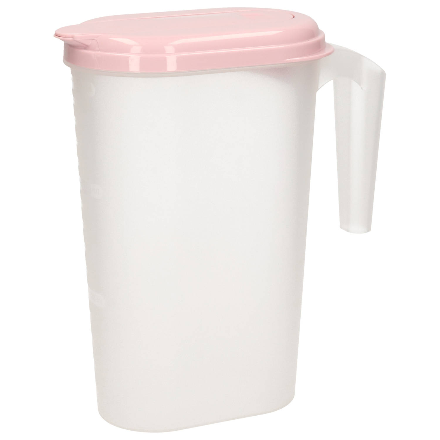 Waterkan/sapkan Transparant/roze Met Deksel 1.6 Liter Kunststof - Schenkkannen