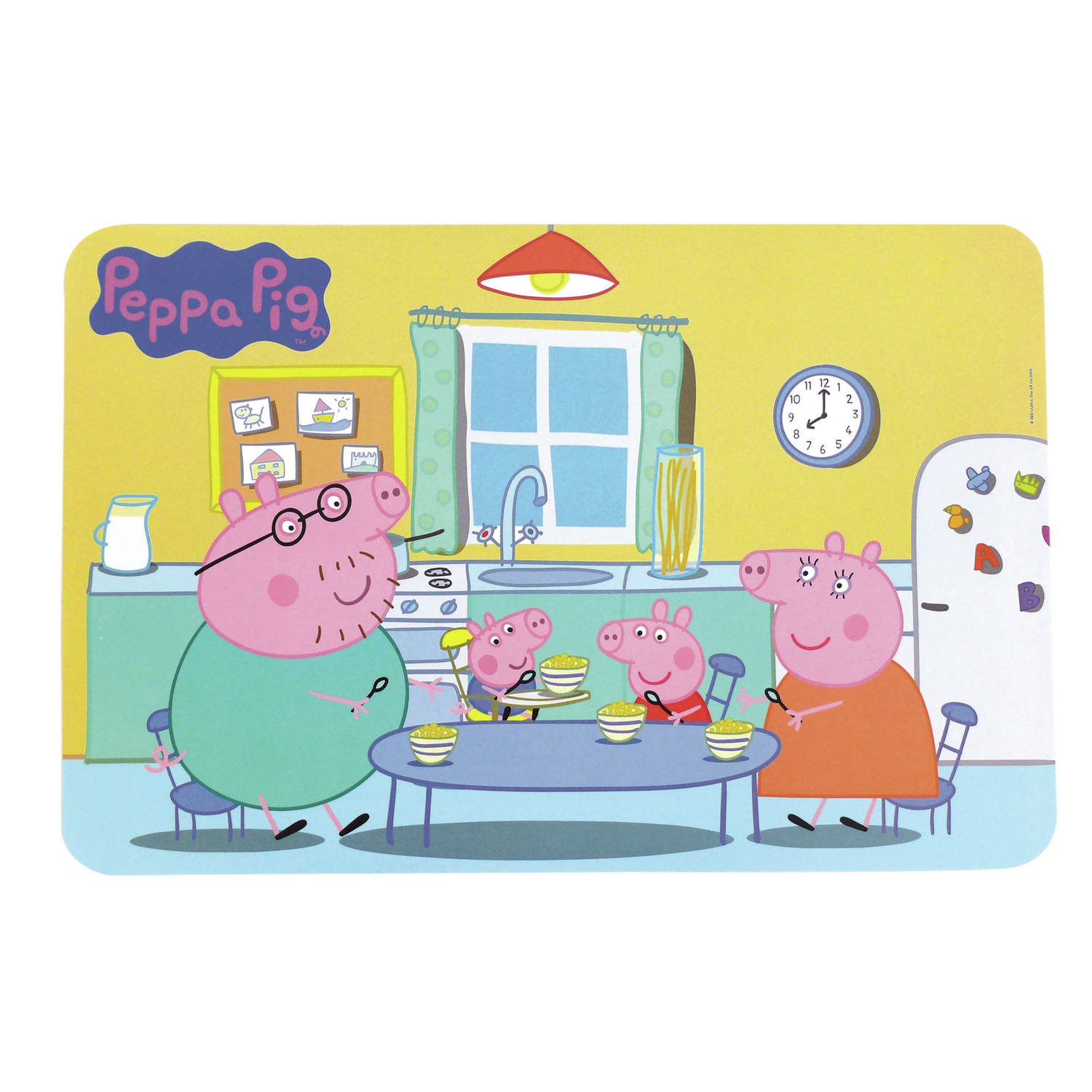 Placemat voor kinderen Peppa Pig 43 x 28 cm - Eten en knutsel placemat voor jongens en meisjes