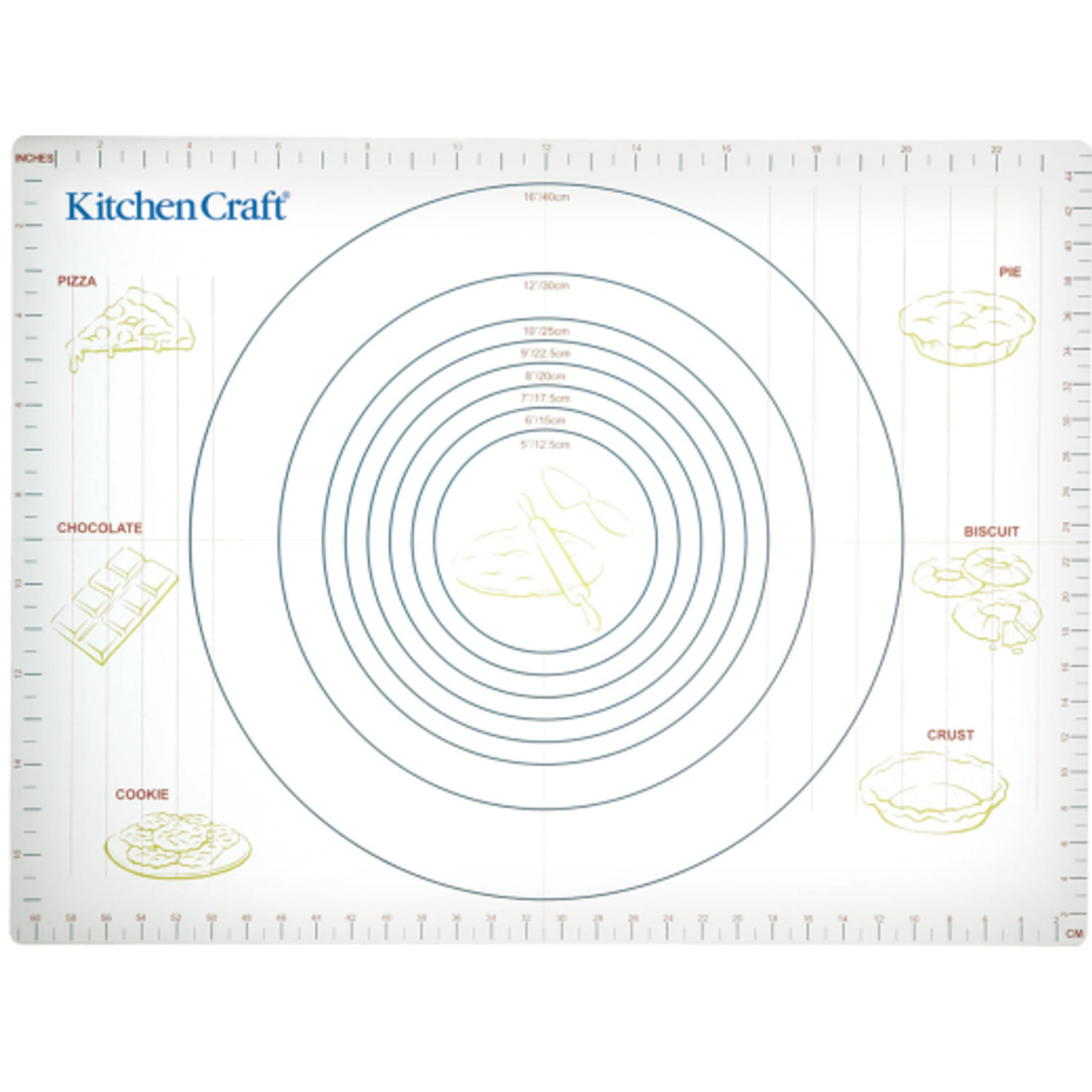 KitchenCraft Decoratie werkmat / onderlegger - 43 cm x 61 cm - Kitchen Craft