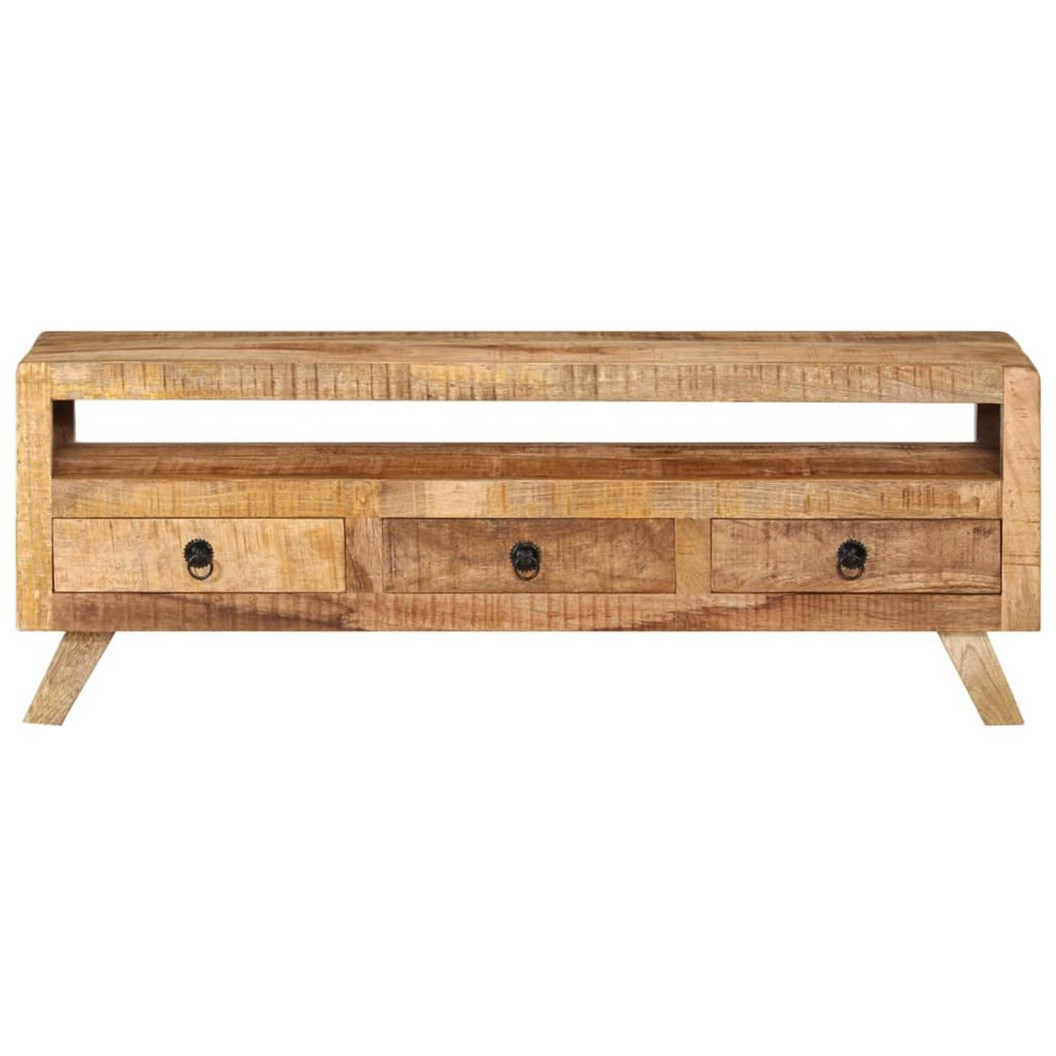 The Living Store Televisiemeubel Mango Hout - 110x30x40cm - Gepolijst en Geverfd