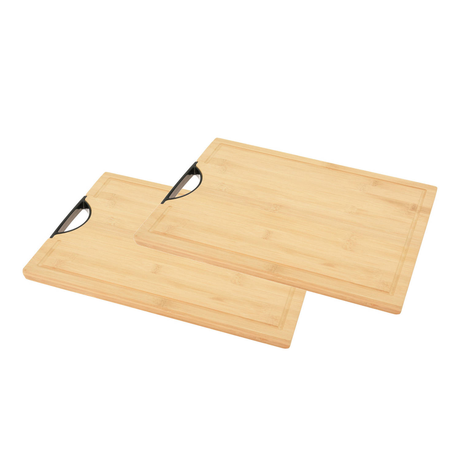 kortademigheid Blaze Dubbelzinnigheid 2x stuks bamboe houten snijplank / serveerplank met handvat 40 x 30 x 1,7  cm - Snijplanken | Blokker