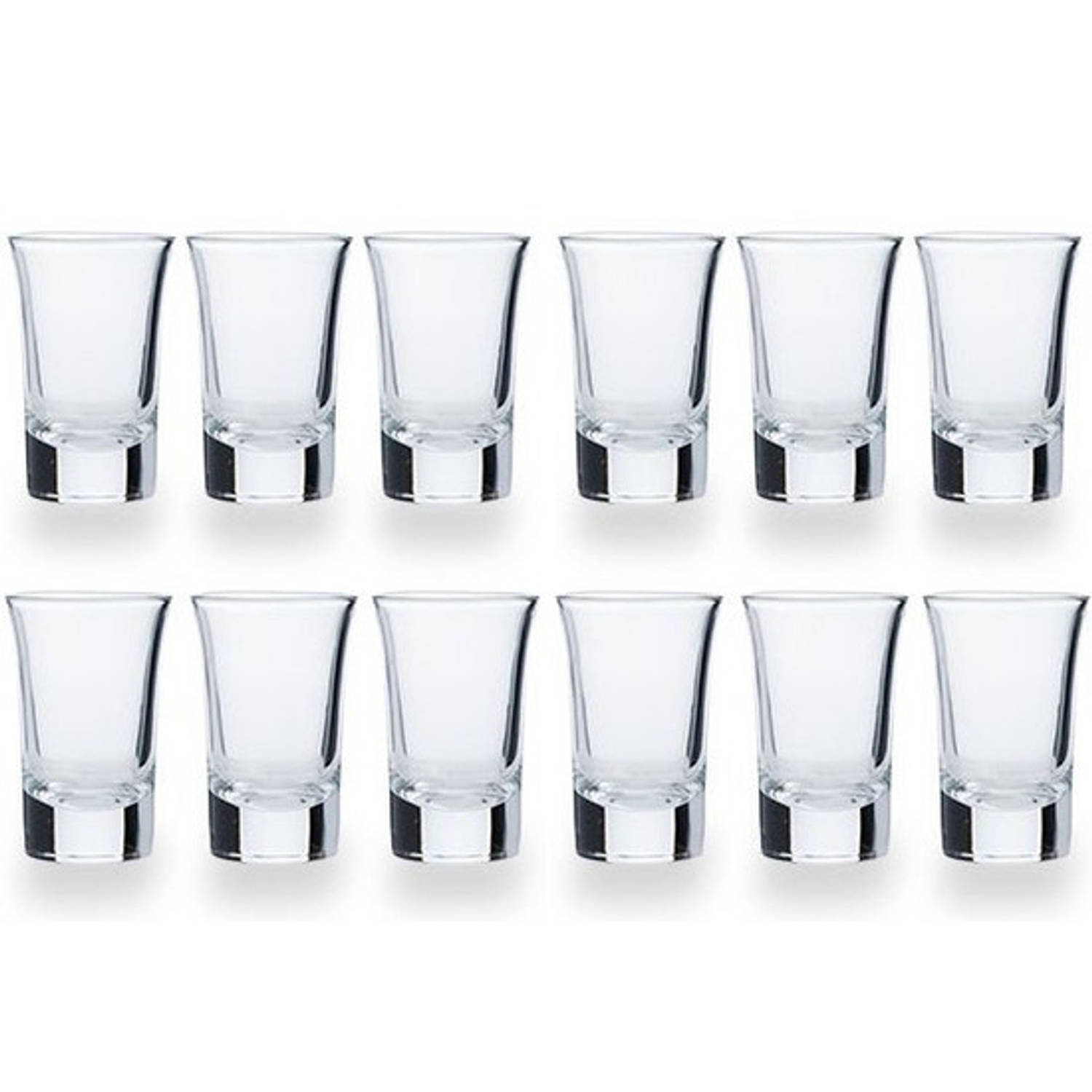 verjaardag klem willekeurig 12x Shotglazen/borrelglaasjes 35 ml/4,4 x 6,5 cm van glas - Shotglazen |  Blokker