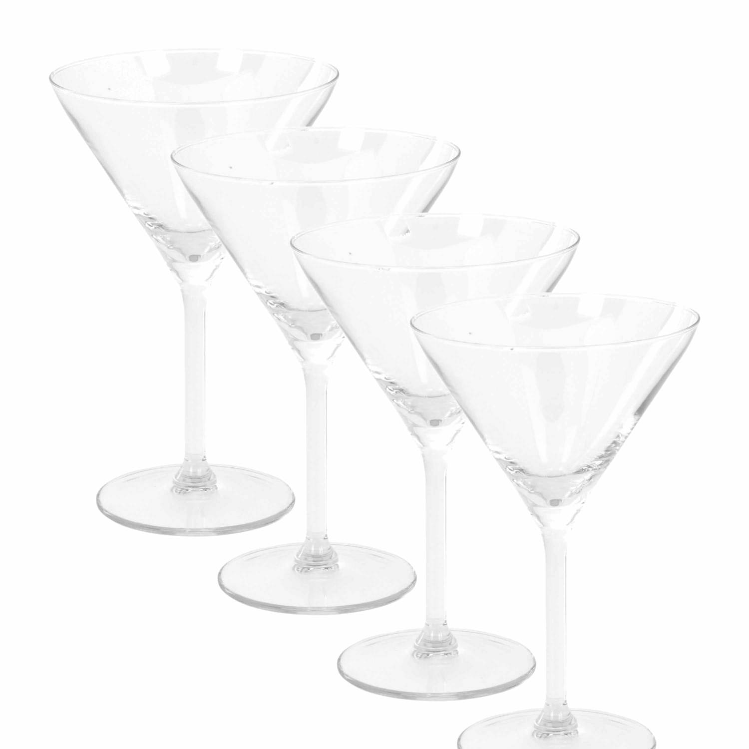 4x Stuks Luxe Cocktailglazen-martiniglazen 260 Ml Cocktailglazen