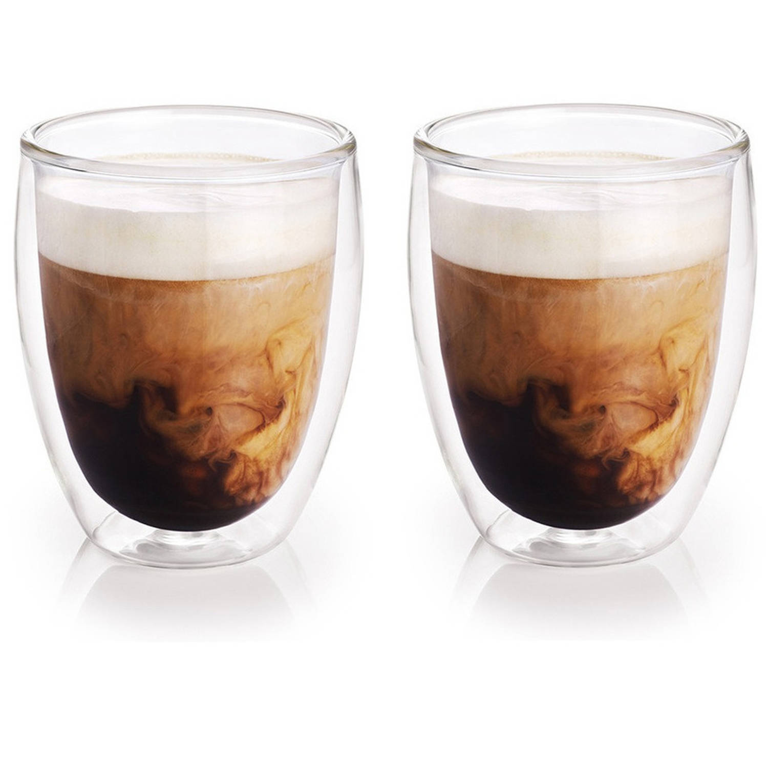 2x Koffieglazen-theeglazen Dubbelwandig Glas 300 Ml Koffie- En Theeglazen