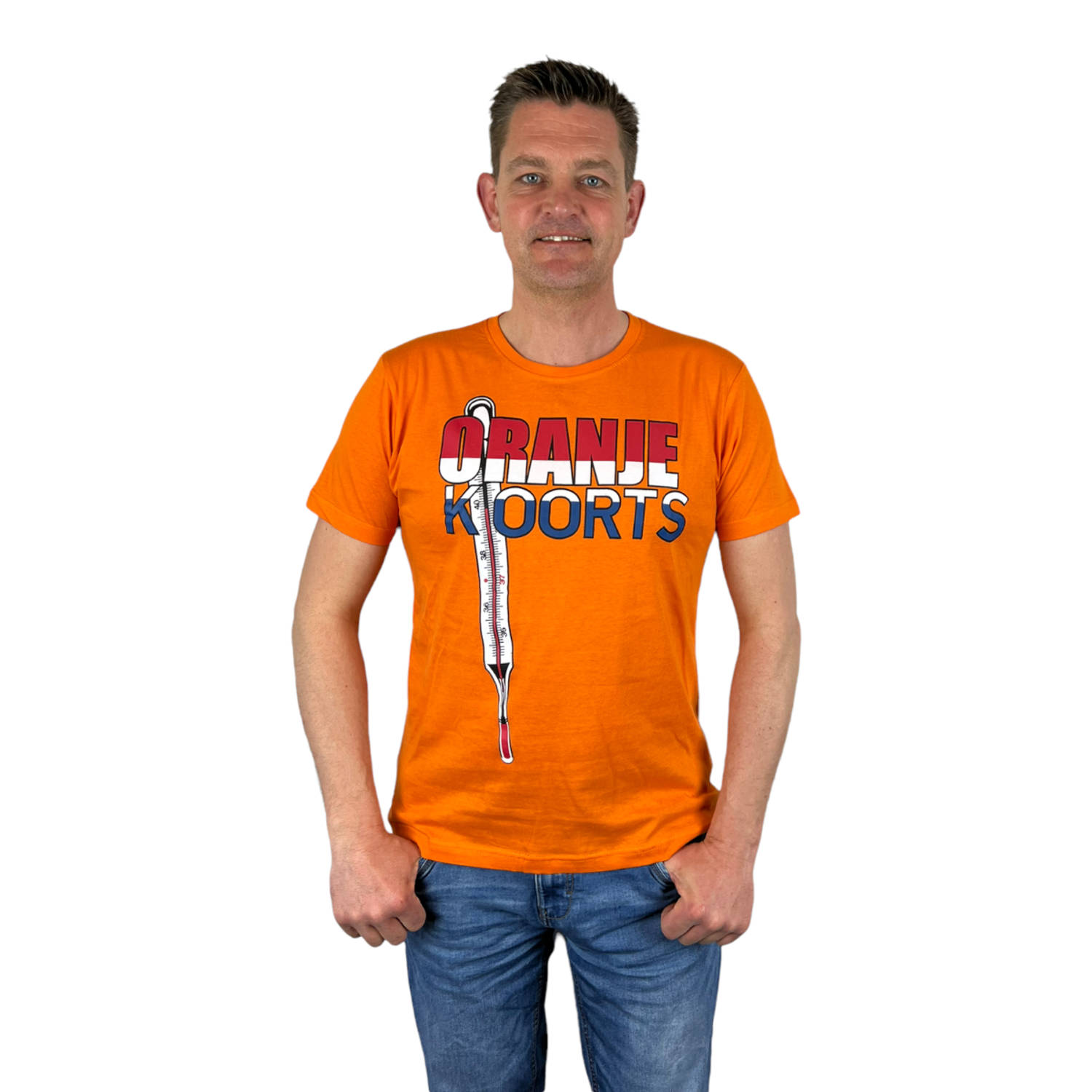 Oranje Heren T-Shirt - Oranje Koorts - Voor Koningsdag - Holland - Formule 1 - EK/WK Voetbal - Maat L