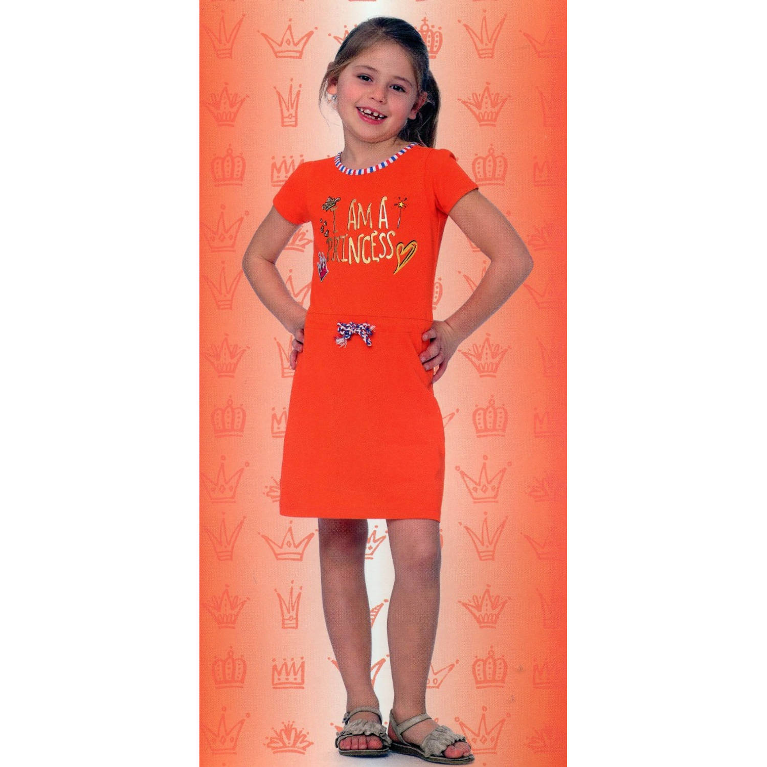 Ambacht Wolkenkrabber Dicteren Oranje Meisjes T-shirt Jurk - I Am A Princess - Voor Koningsdag - Holland -  Maat: 98/104 | Blokker
