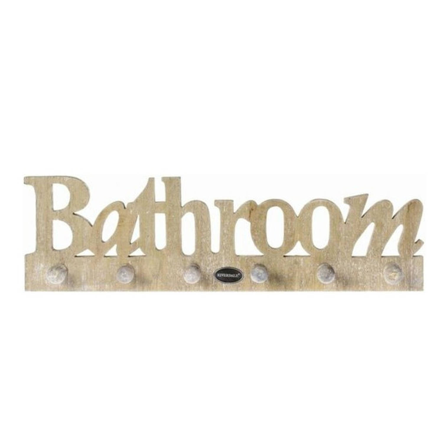 Riverdale Haak Kapstok voor de Badkamer Bathroom - Naturel - 5 x 40 x 11.5 cm