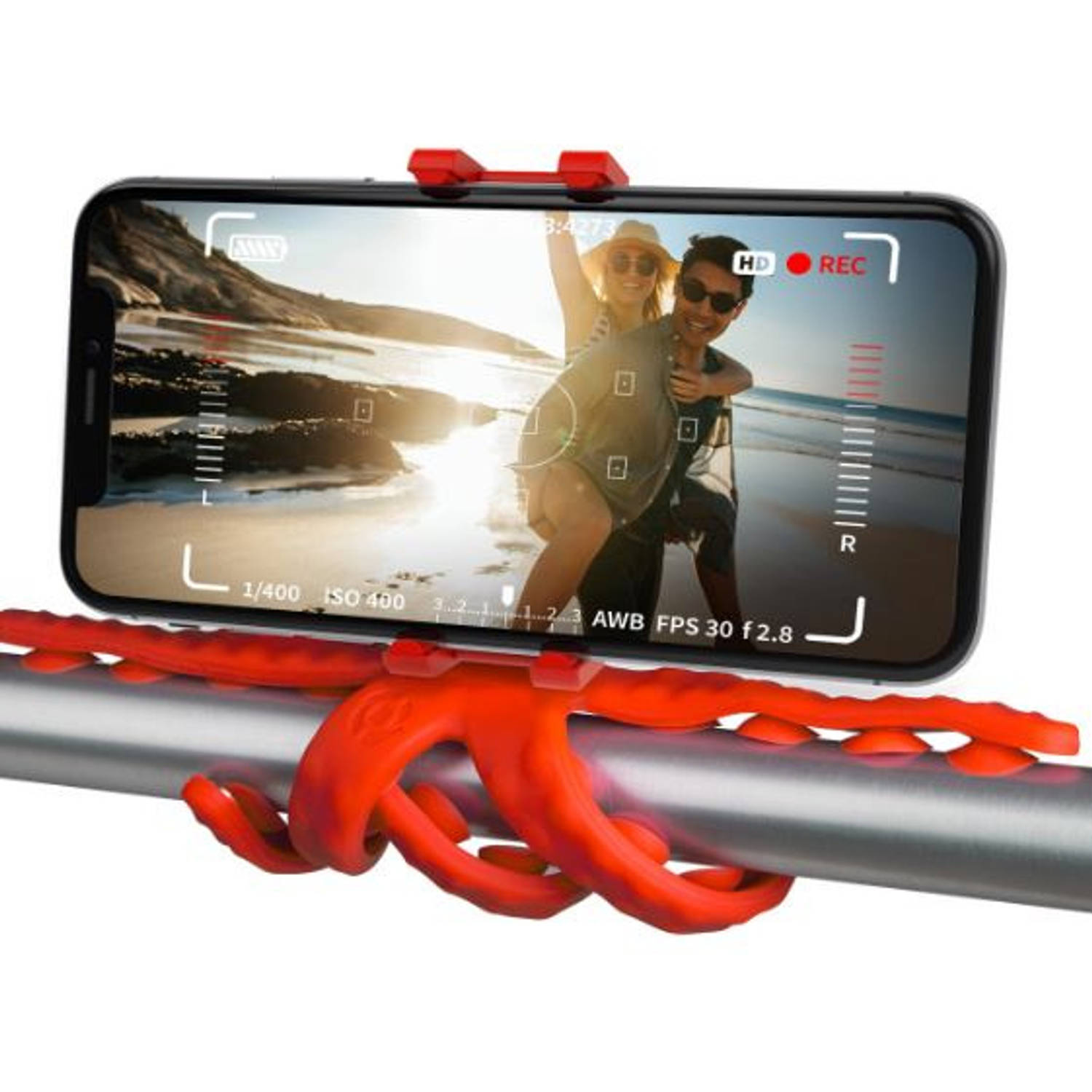 Celly Squiddy selfie statief voor smartphones & actioncam rood