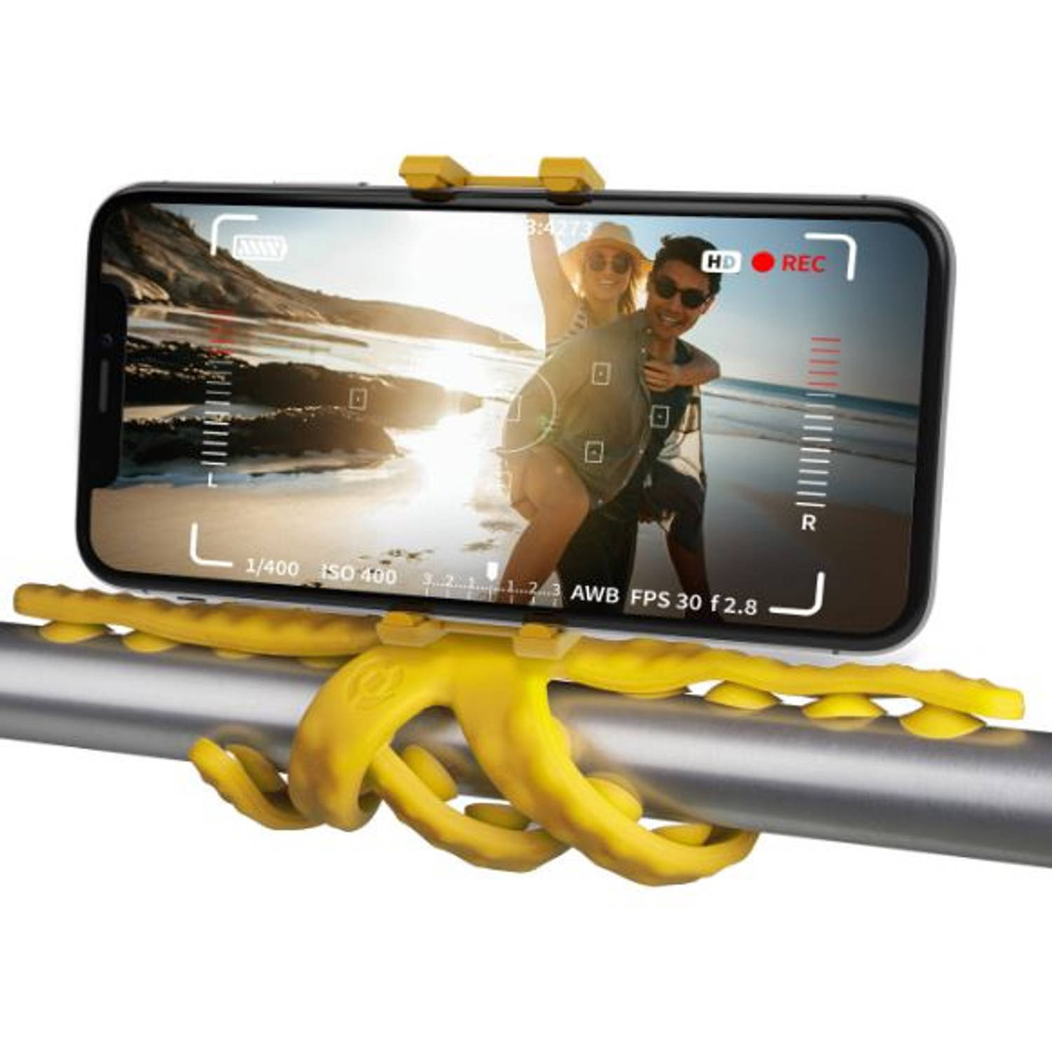 Celly Squiddy selfie statief voor smartphones & actioncam geel