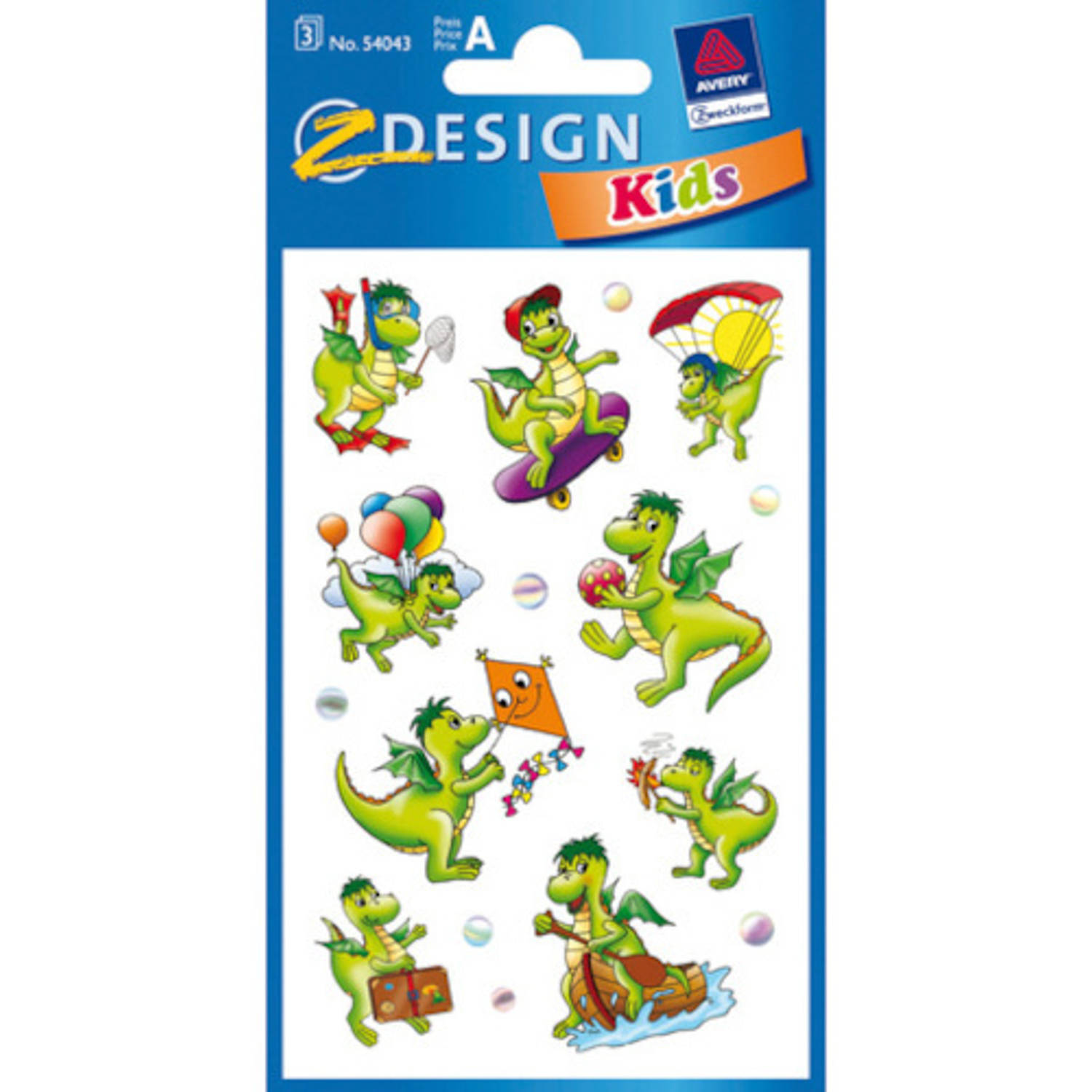 Avery stickervel Dragon 7,6 x 12 cm papier groen 27-delig