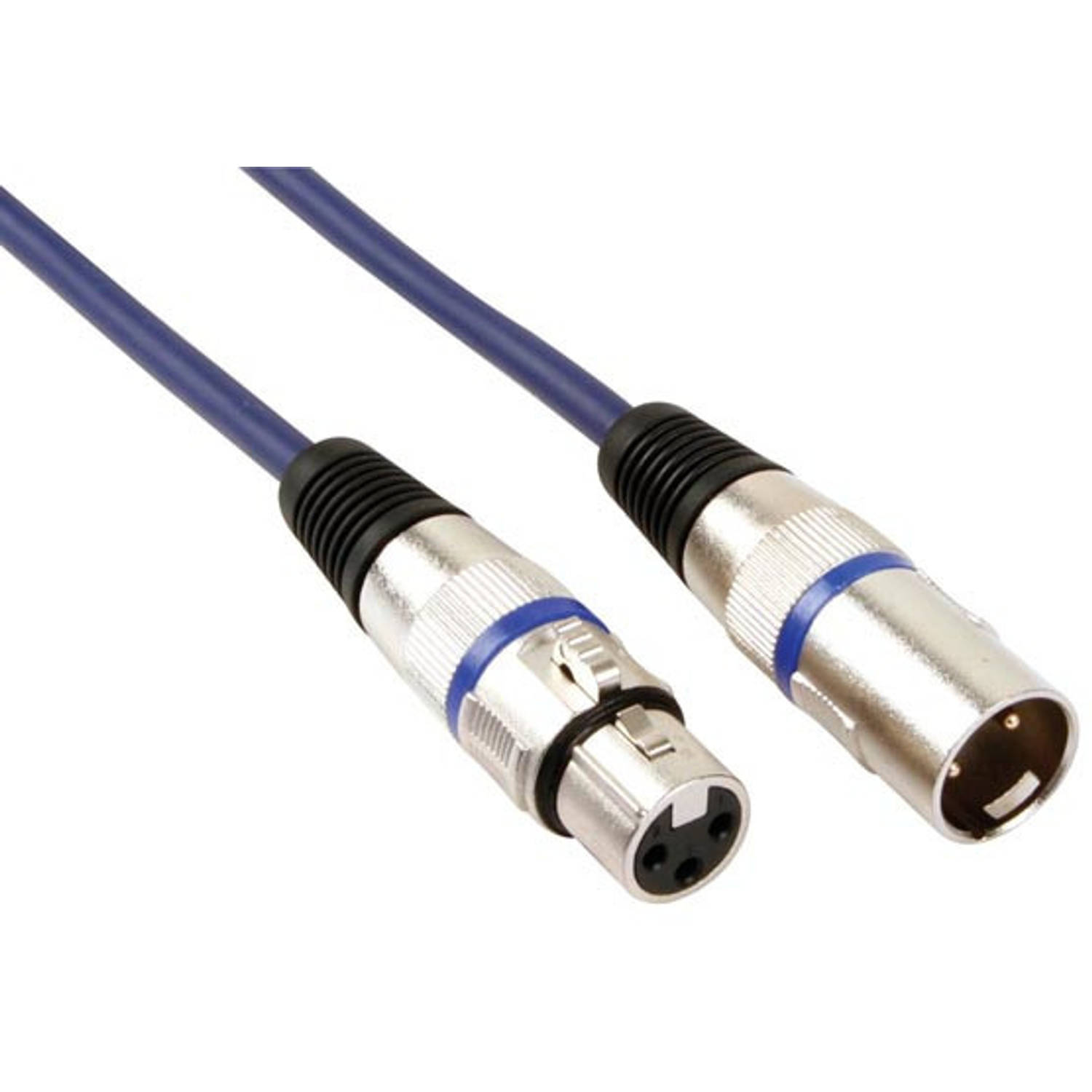 HQ-Power audiokabel DMX XLR 3-pin 5 meter rubber blauw