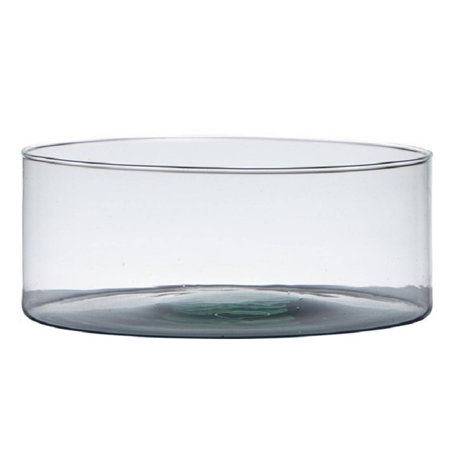 Serveerschaal/fruitschaal Van Transparant Gerecycled Glas 25 Cm - Serveerschalen