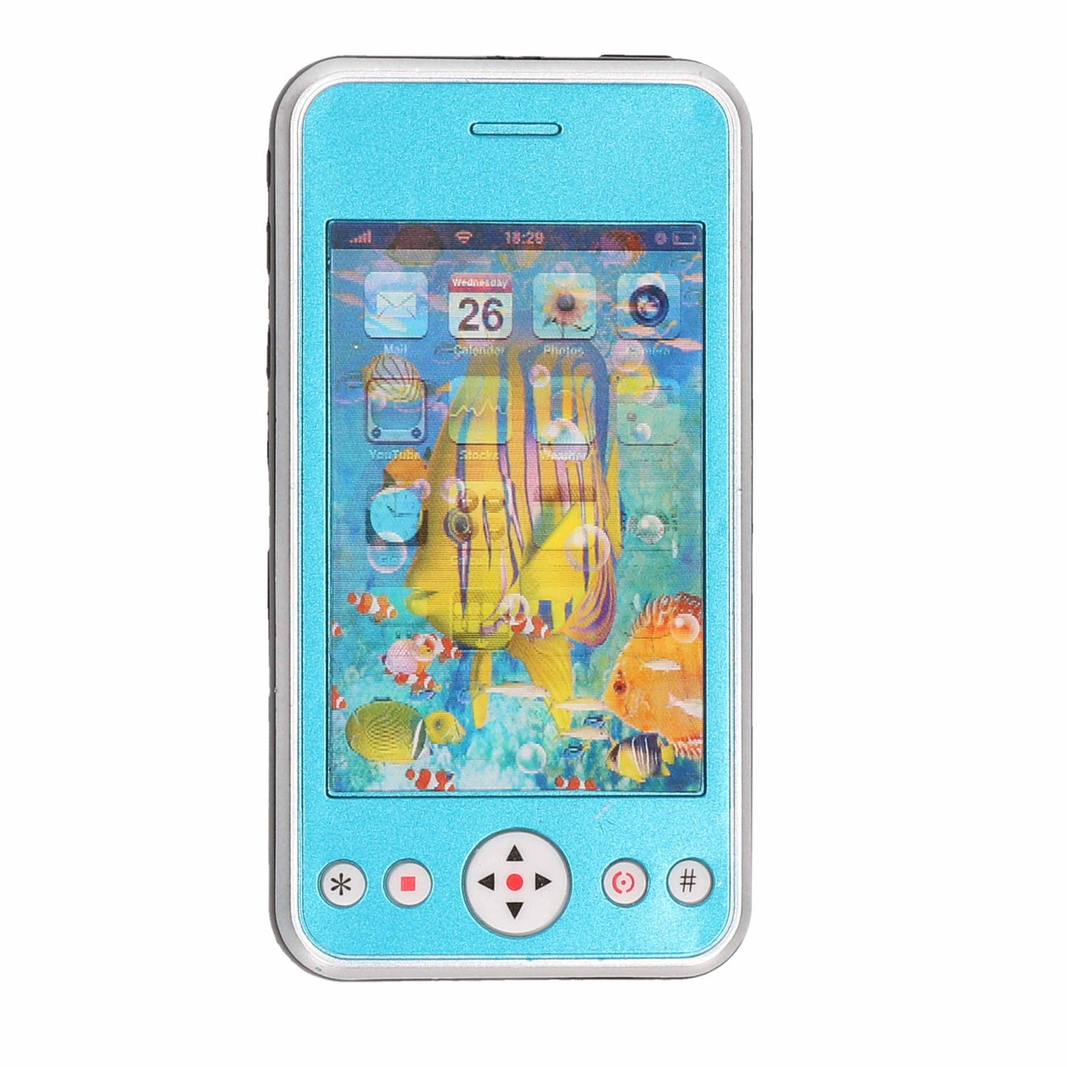 Speelgoed Smartphone-mobiele Telefoon Blauw Met Licht En Geluid 11 Cm Speelgoedtelefoons