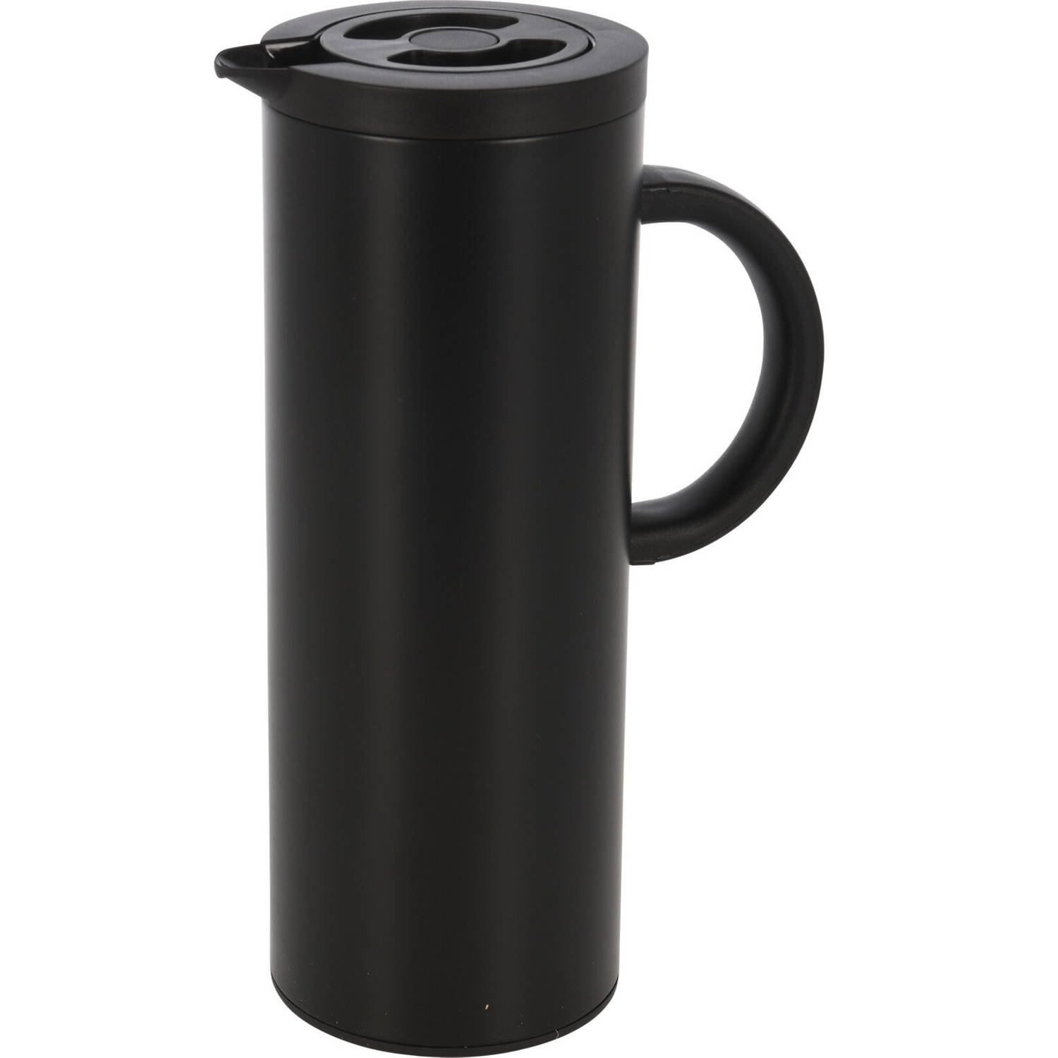 1x Koffie/thee RVS 1000 ml/1L zwart - Thermoskannen |