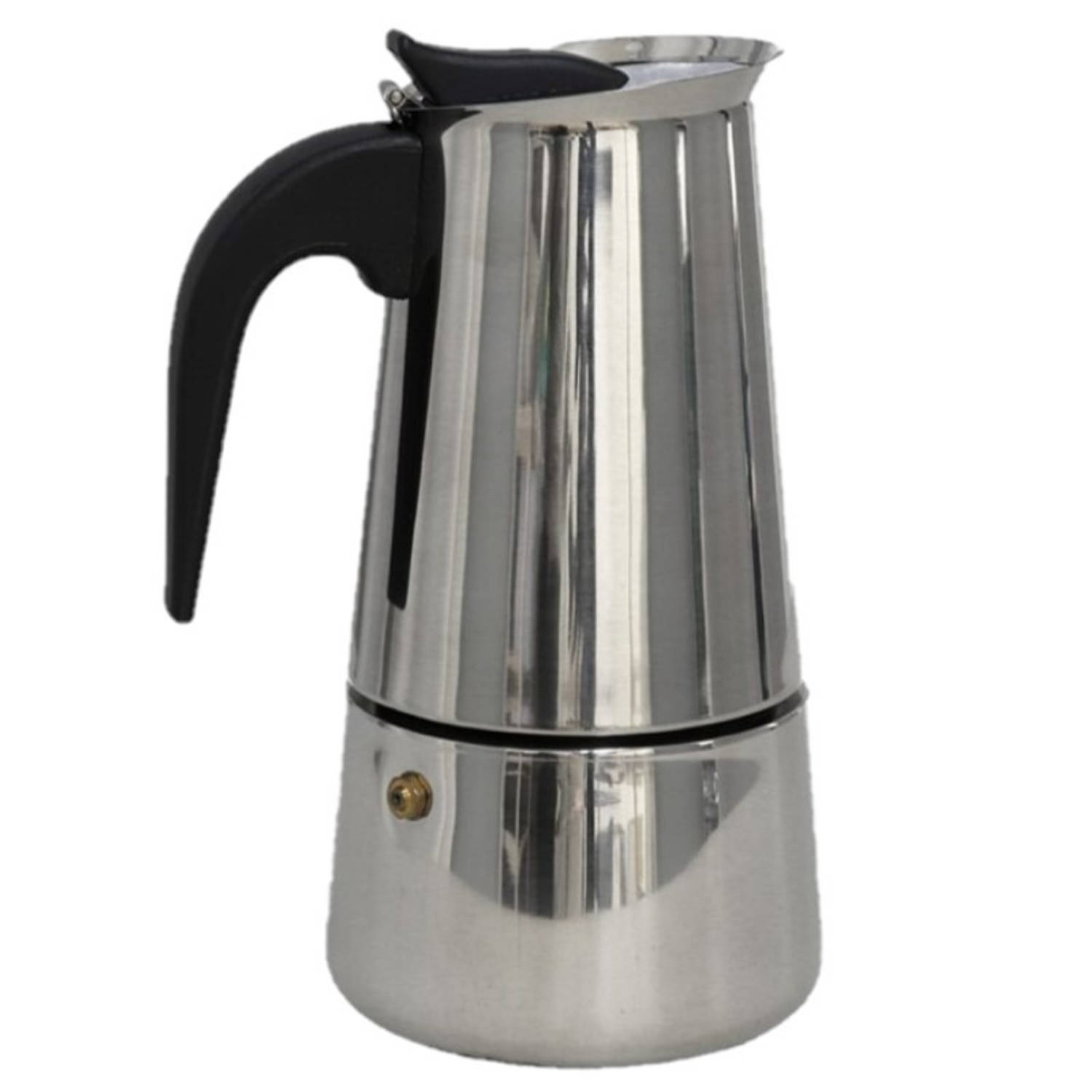 Zilveren percolator / espresso koffie apparaat voor 4 kopjes RVS - Percolators
