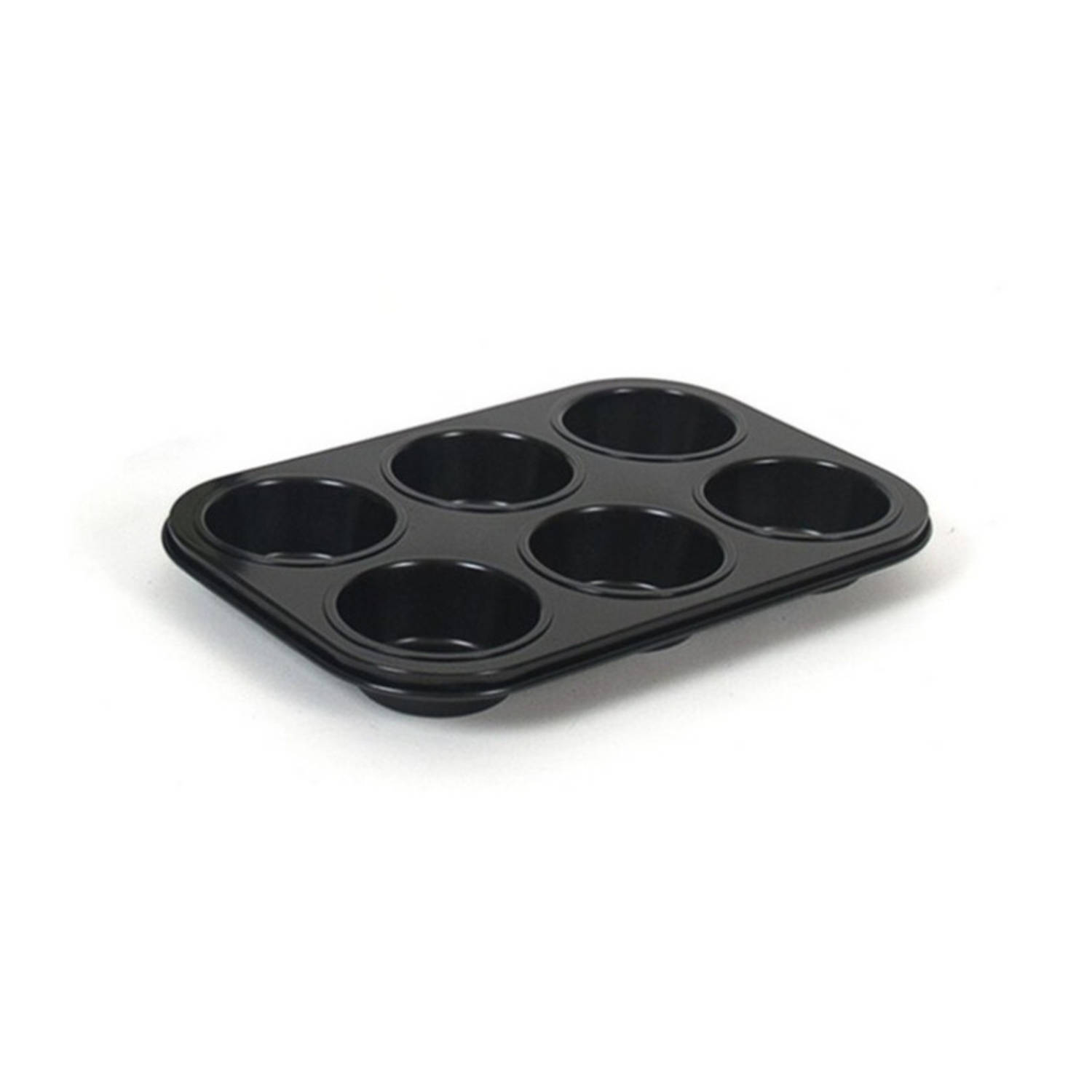 Muffin bakvorm/bakblik rechthoek 27 x 19 x 3 cm zwart - Muffinvormen / cupcakevormen