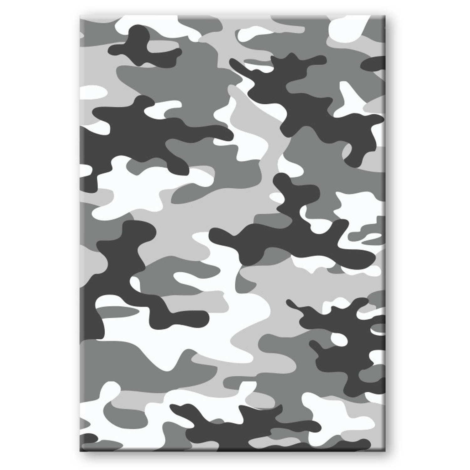 Camouflage/legerprint luxe schrift/notitieboek grijs gelinieerd A5 formaat - Notitieboek