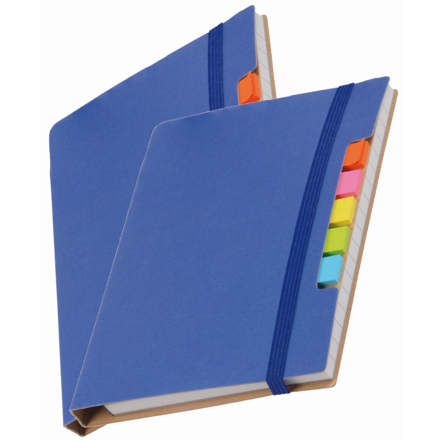 Pakket Van 2x Stuks Schoolschriften-notitieboeken A6 Harde Kaft Gelinieerd Blauw Notitieboek